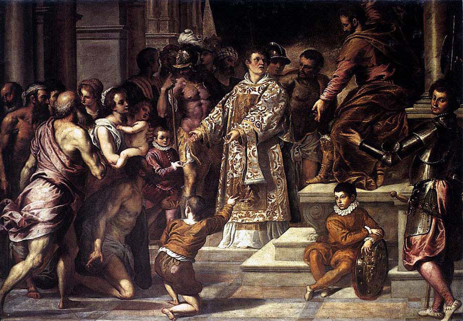 Saint Lawrence Giving the weath to the Poor